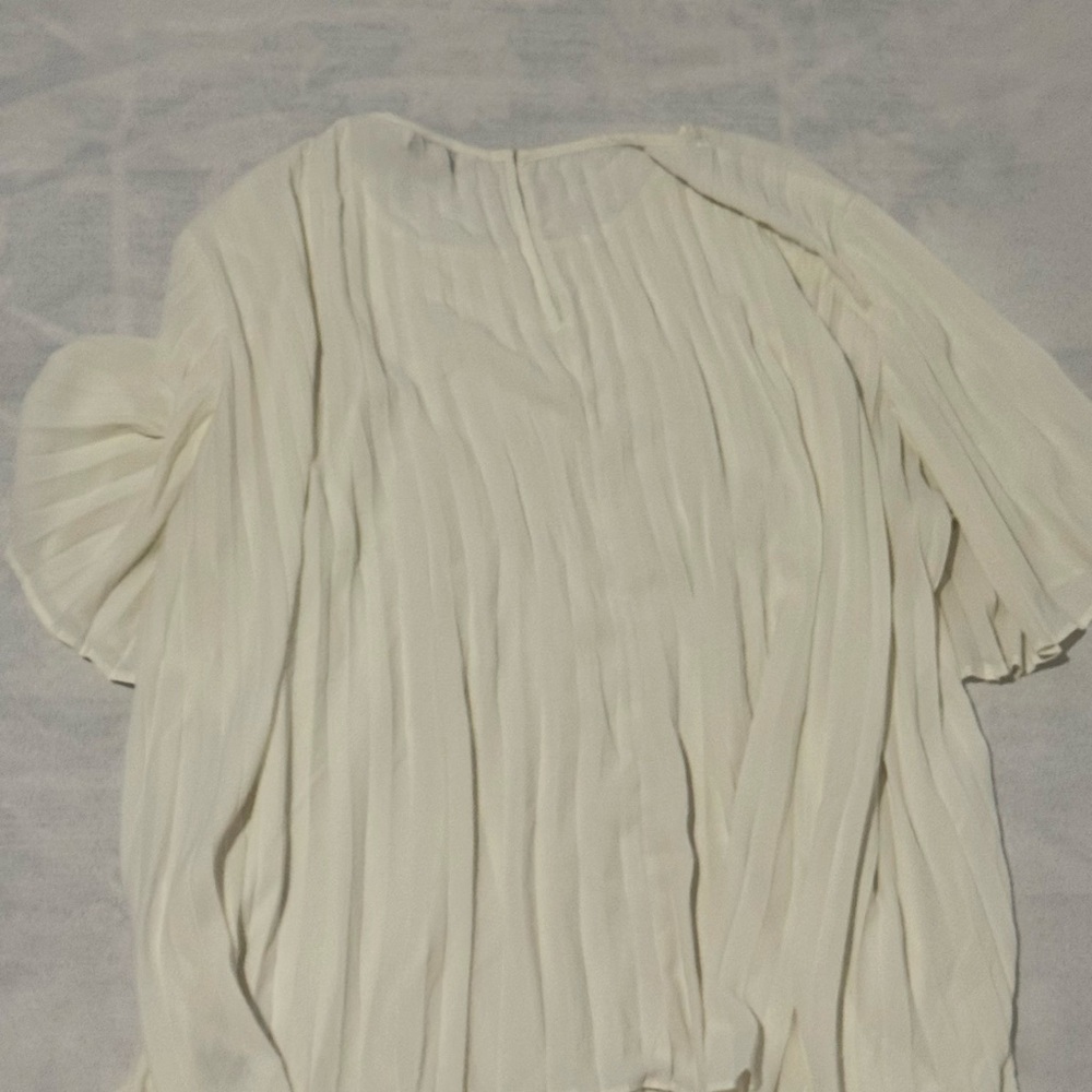 Express Cream Pleated Blouse